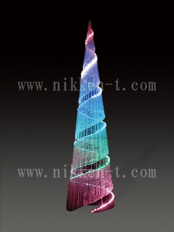 LEDクリスタルグロー RGBスパイラルコーン 高さ210cm