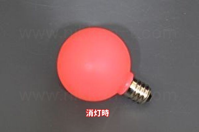G40型LEDミニボール電球、E12ソケット用、ピンク、1球（ソケット付コード別売り）