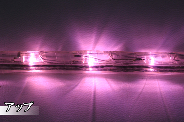 10mm2芯、LEDロープ(チューブ)ライト、ライトピンク、50m
