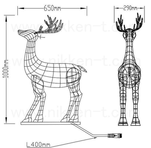 ゴールデン トナカイ 大 W100×D56×H160cm 送料別途要