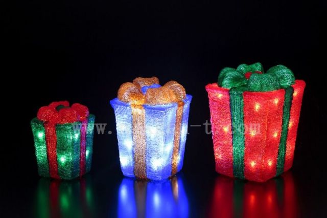 LEDクリスタルモチーフ3連プレゼントボックス