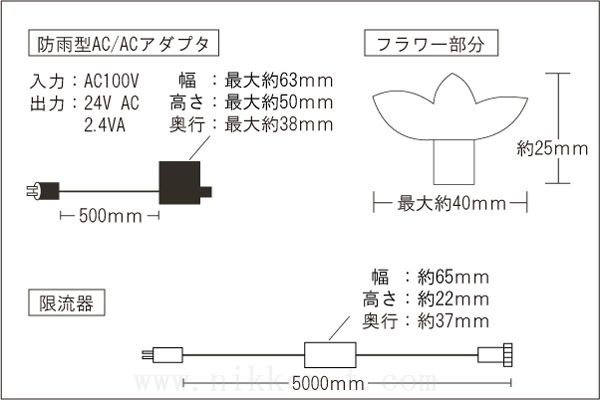 LEDイルミネーション、スティック型さくらパスライト(R2)、35球、RGB(ゆっくり変化)